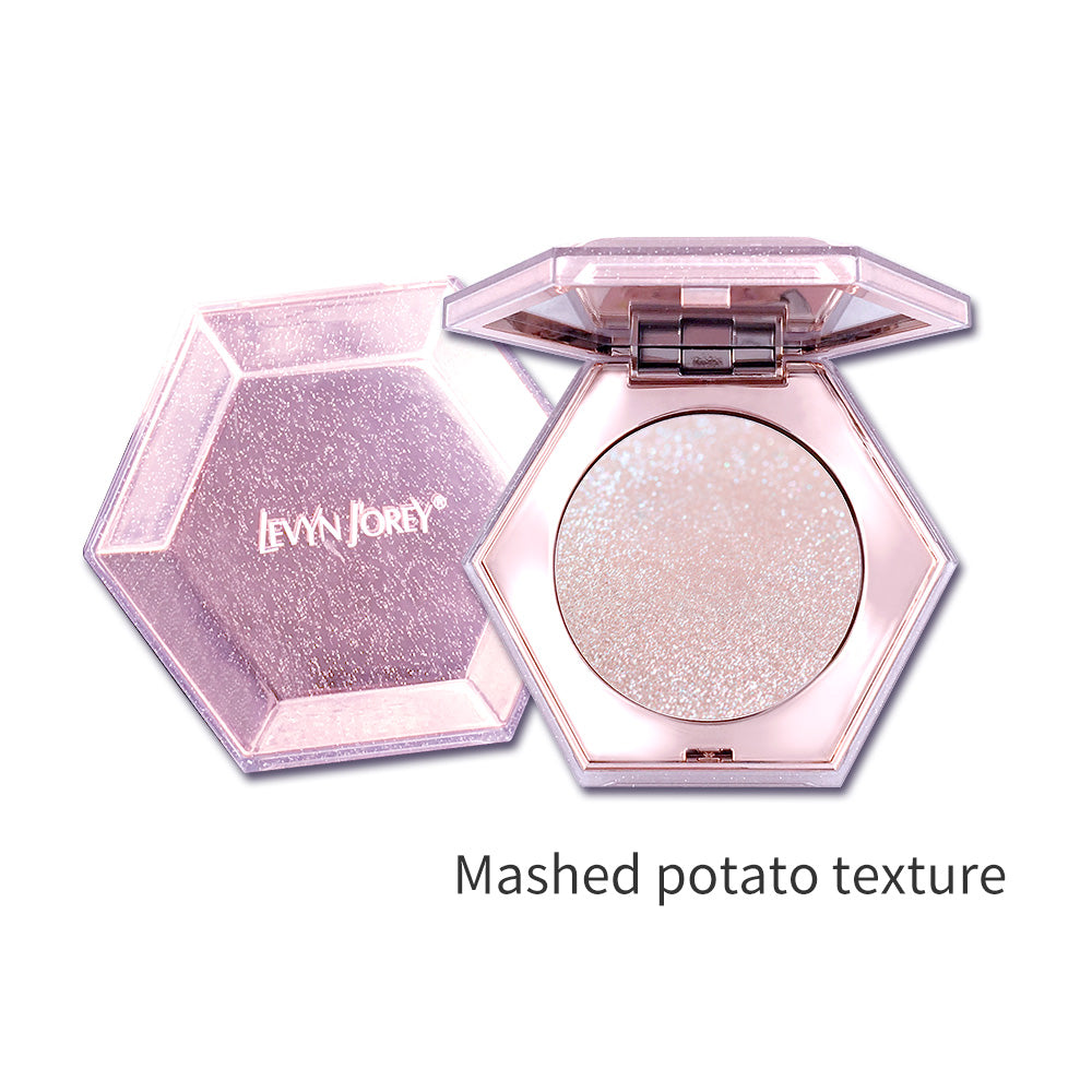 Empty Hexagonal Blush Box with a Sleeveable Shell