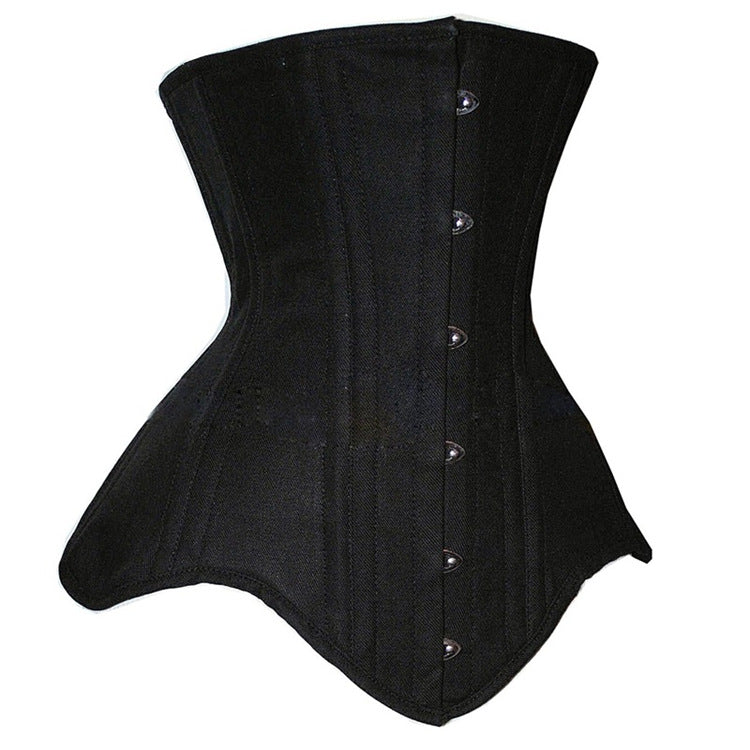 European and American Style Girls' Double Steel Black Corset for Body Sculpting