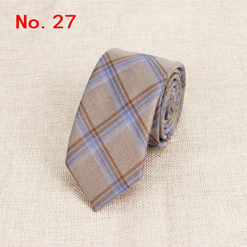 Stylish Men's Colorful Narrow Plaid Neckties Made of Cotton