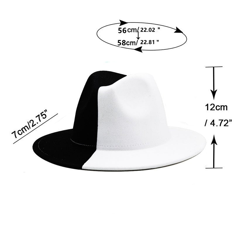 Half-and-Half Style Cotton Fedora Hat for All Seasons