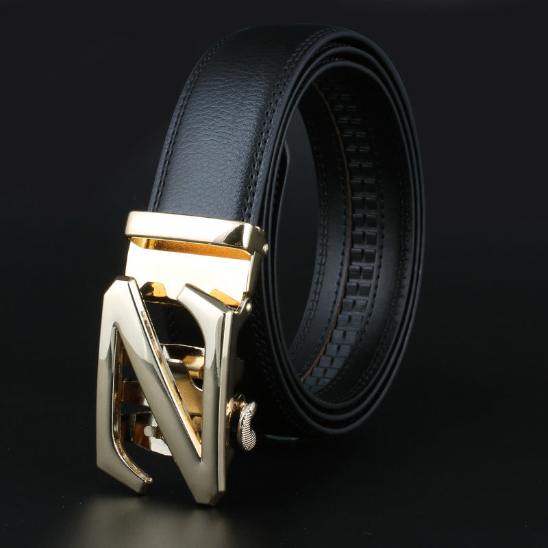 Men's Monochrome Automatic Square Metal Belt Buckle for Business