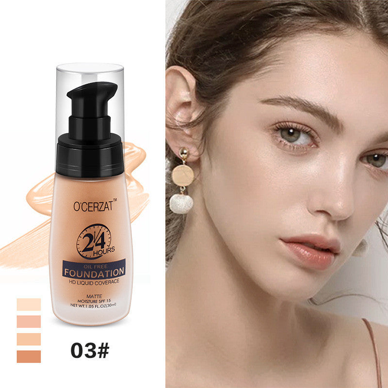 Long - Lasting, Oil - Controlling, Moisturizing and Non - Fading Liquid Foundation for General Skin with Sunscreen
