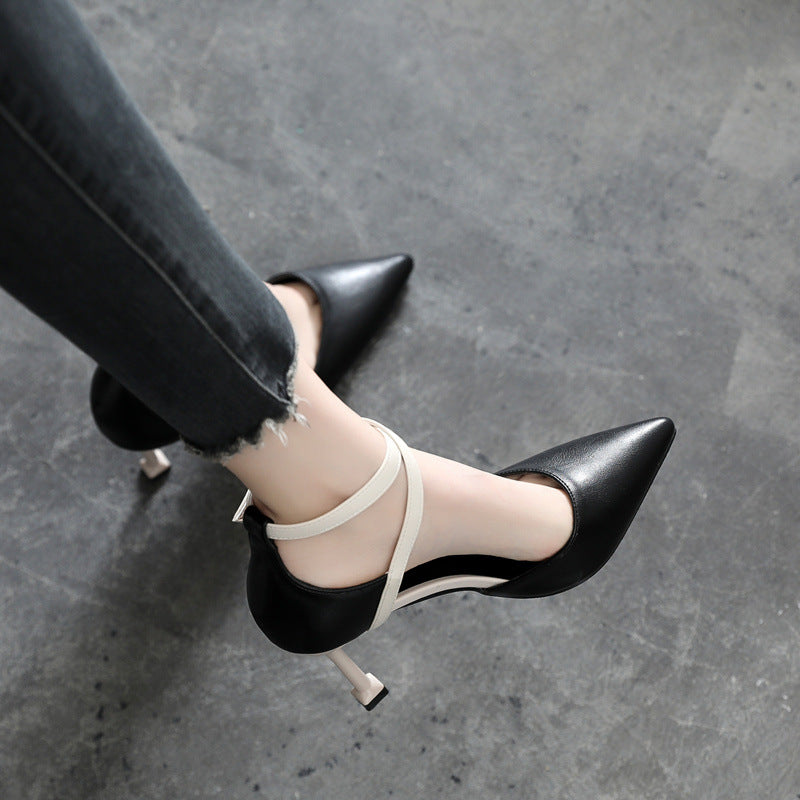 Stylish Pointed Toe High Heel Stilettos with Buckle and Colorful Options