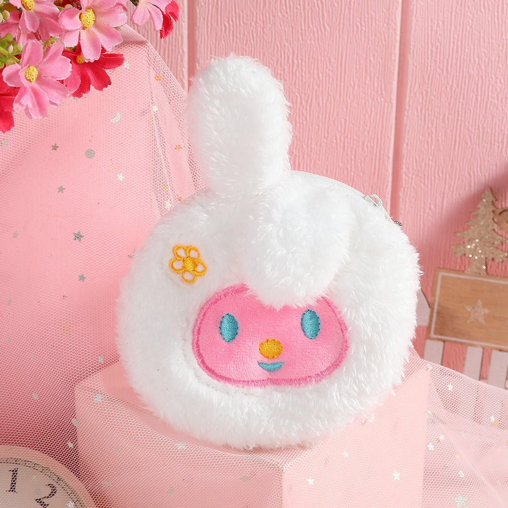 Adorable Cartoon Plush Cat and Bear Coin Bag Pendant for Children