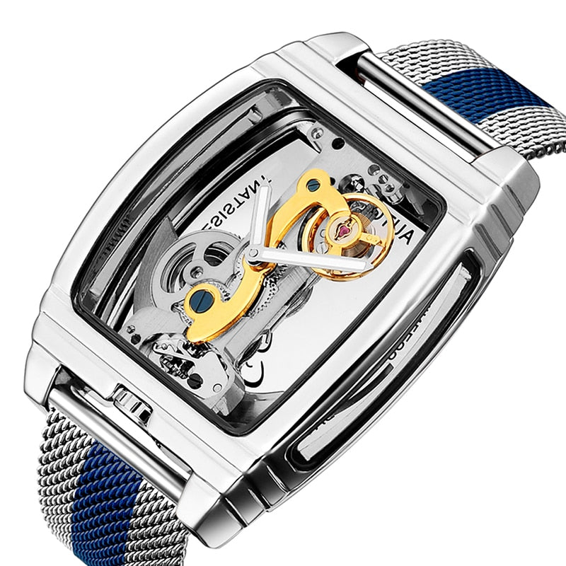 Gorben Luxury Men's Transparent Automatic Self - Winding Mechanical Wristwatch