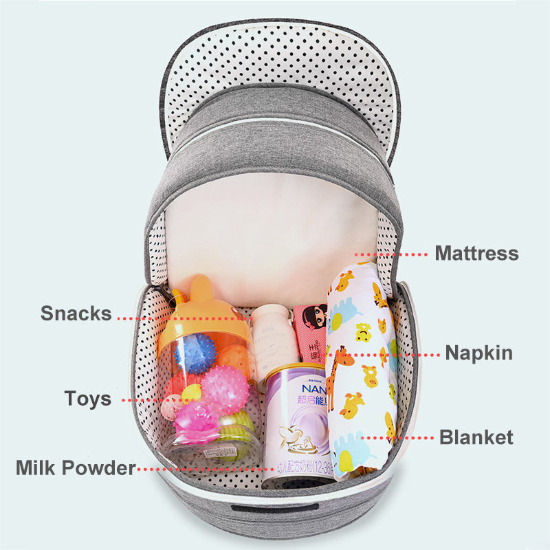 Portable and Removable Folding Baby Crib with Mammy Bag for Infants