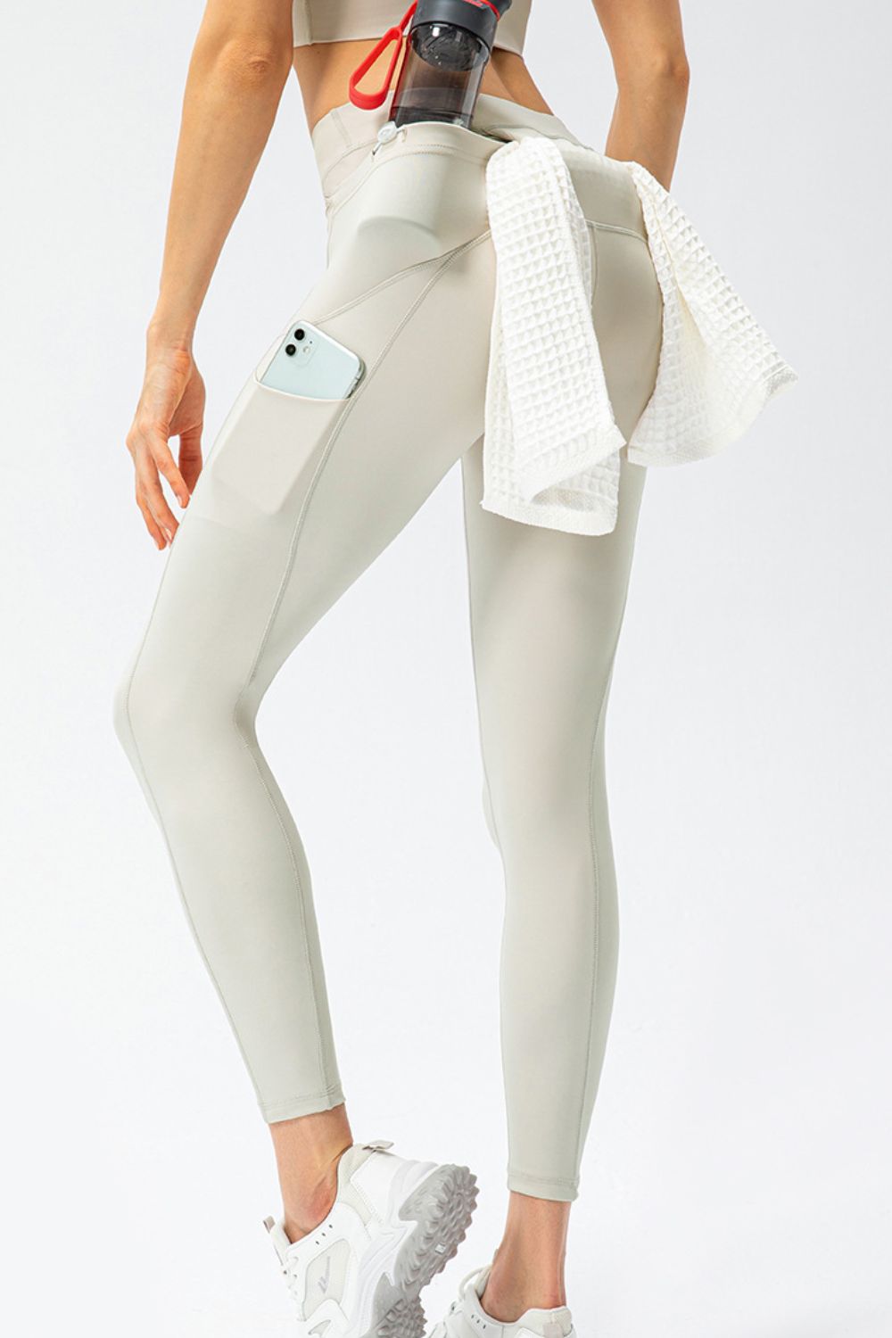 Full-Size High-Waisted Long Sports Pants with Pockets and Slim Fit