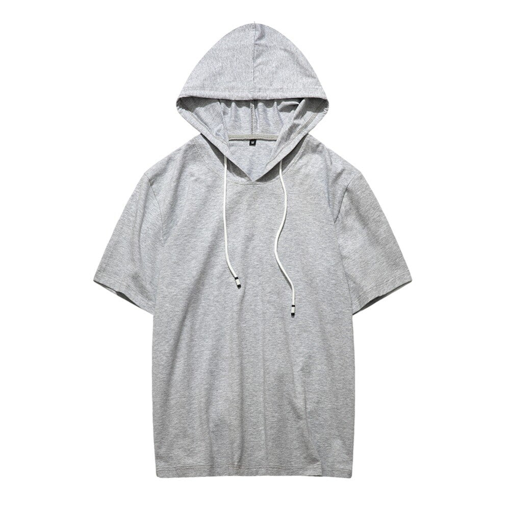 Men's Casual Hooded Short-Sleeved Sports T-Shirt - Ideal for Active Men