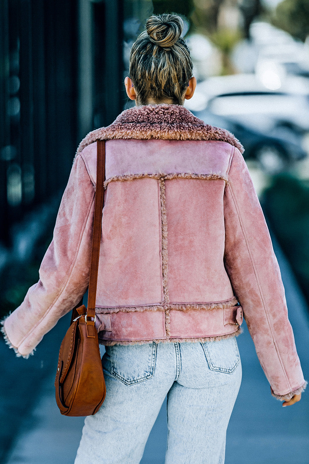Comfortable Plush-Lined Double-Breasted Suede Casual Jacket for Any Occasion
