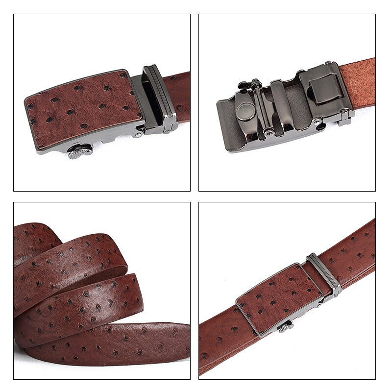 Men's Stylish Automatic Alloy Buckle Two - layer Cowhide Belt