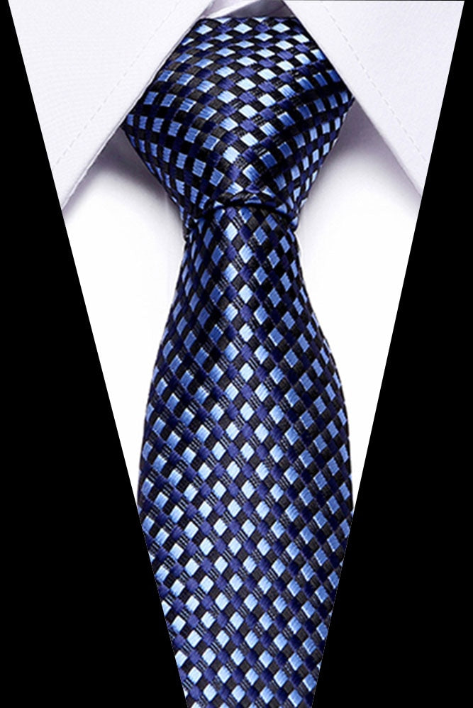KissLuck Men's 100% Silk Classic Plaid Neckties in Multiple Colors