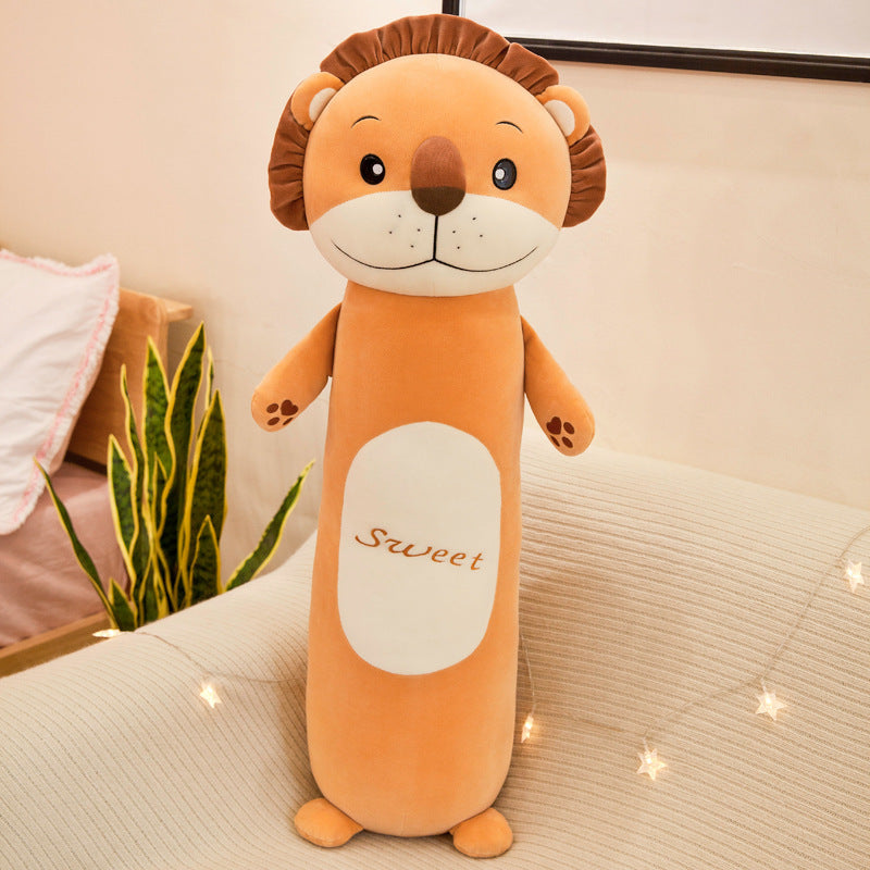 Soft Long Cylindrical Plush Toy Pillow in Multiple Animal Designs