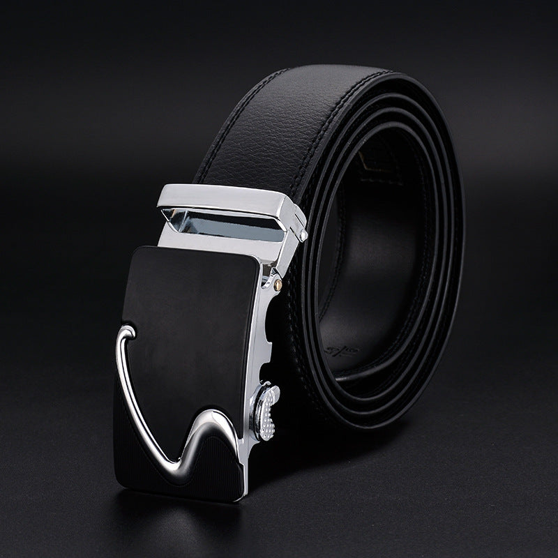 Men's Monochrome Automatic Square Metal Belt Buckle for Business