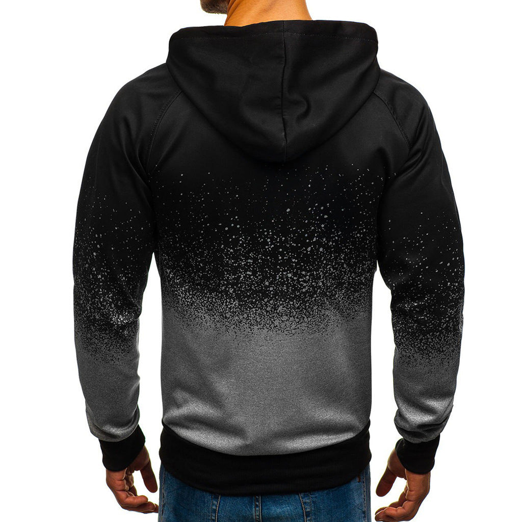 Stylish Men's Printed Zip-Up Hoodie in Red, Gray & Army Green