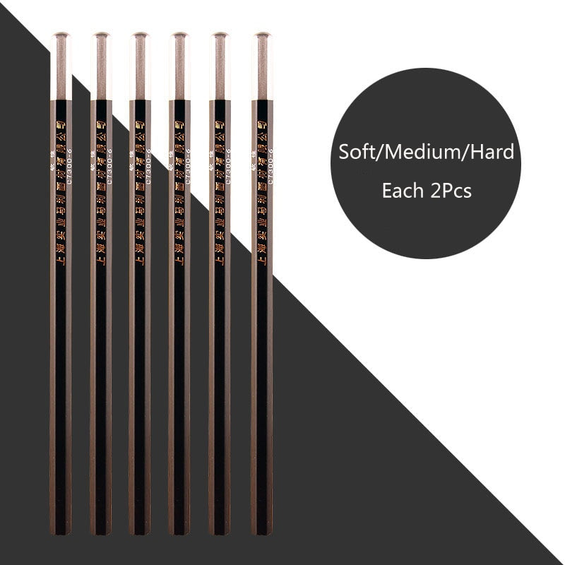 Marie's Charcoal Sketch Pencils: Soft, Medium, Hard for Art & Office Use