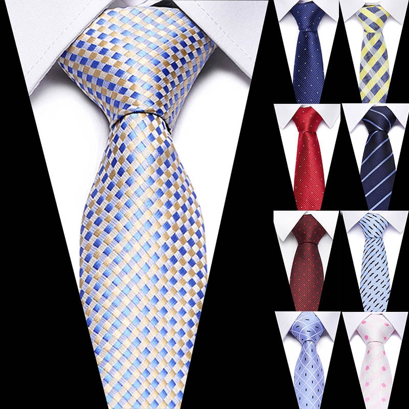 KissLuck Men's 100% Silk Classic Plaid Neckties in Multiple Colors