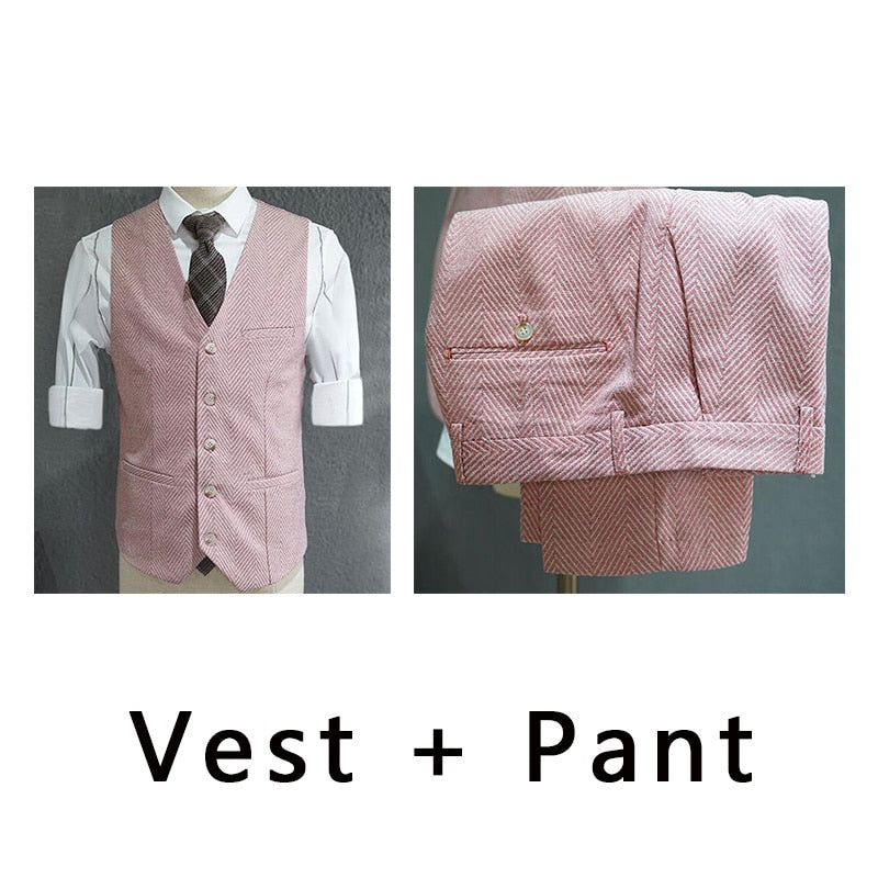 Stylish Men's Three-Piece British-Inspired Formal Suit for Business and Special Occasions