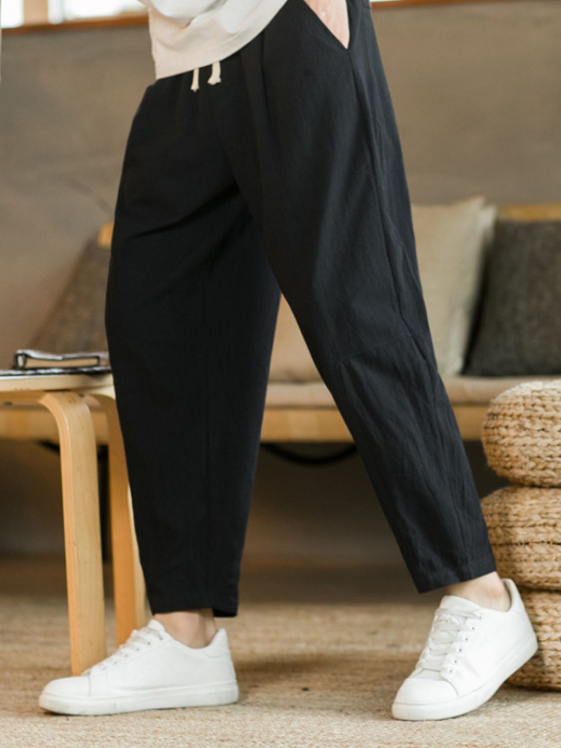 Plus Size Women's Casual Drawstring Pants with Functional Pockets