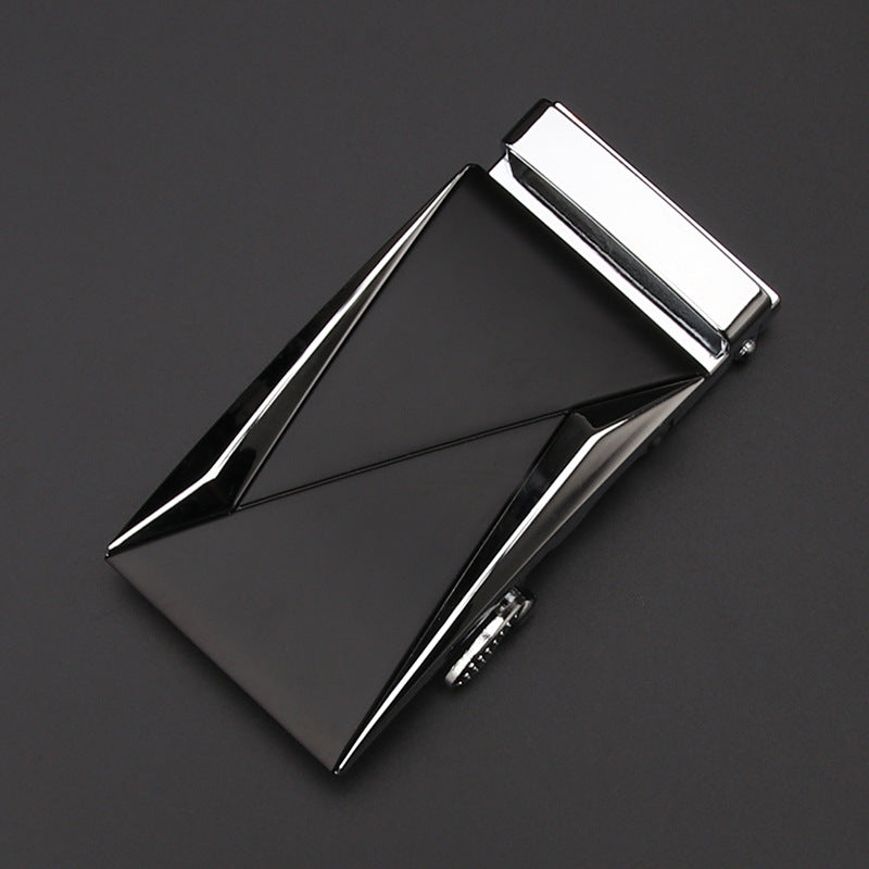 Men's Business Style Automatic Buckle Genuine Leather Belt for All Seasons