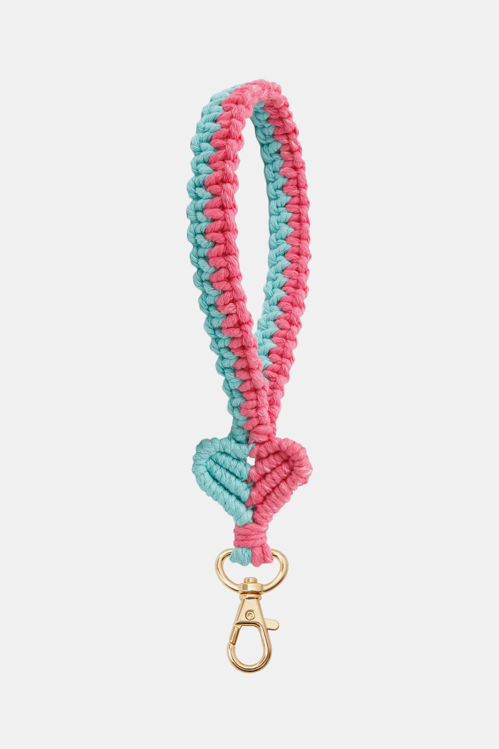 Handmade Heart - Shaped Macrame Keychain with Zinc Alloy and Cotton