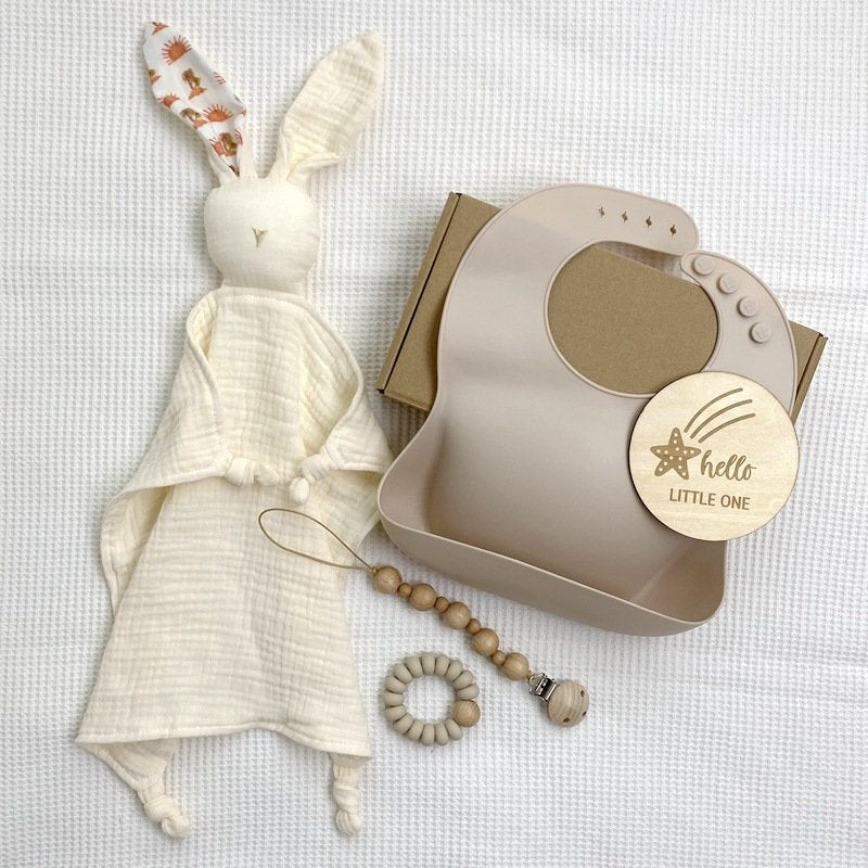 Adorable Solid - Color Cotton Baby Comfort Blanket Set
