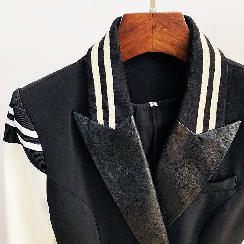 High-End High Street Women's Fashion Varsity Blazer Jacket