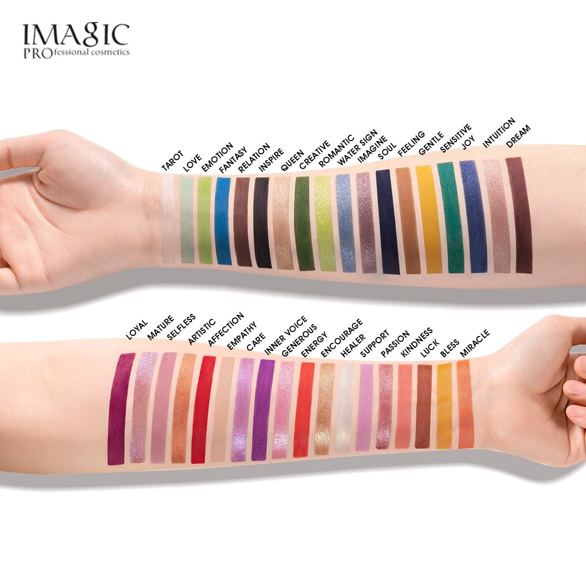 IMAGIC Professional 36 - Color Cosmetic Eyeshadow Palette with Matte, Pearlescent, Glitter, and Metallic Gloss Nude Eye Pigments