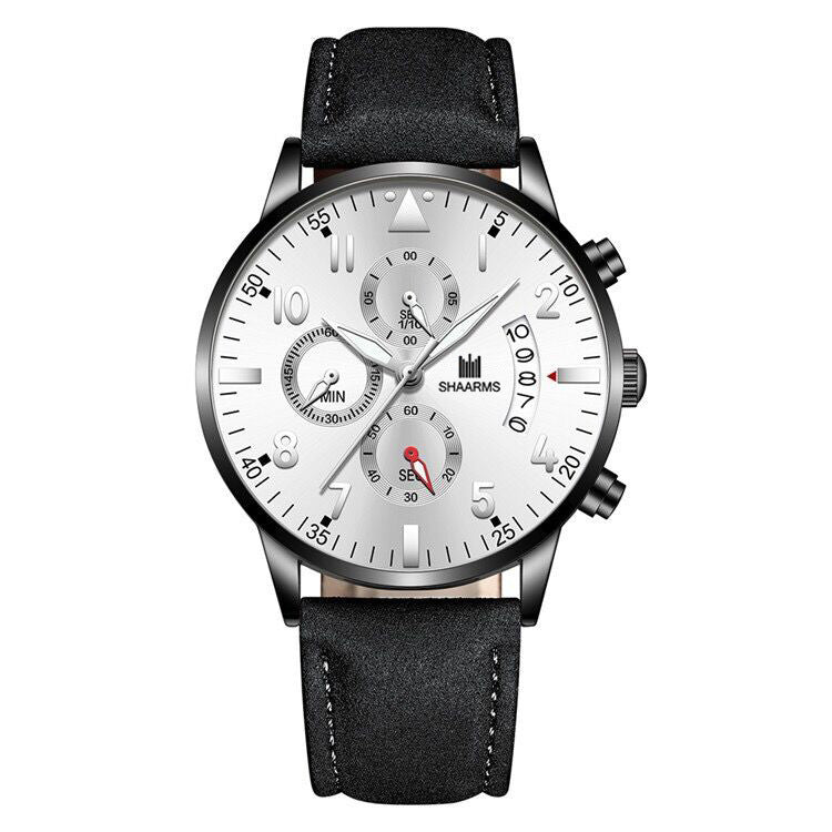 Fashionable Men's Stainless Steel Buckle Wristwatch with Quartz Movement