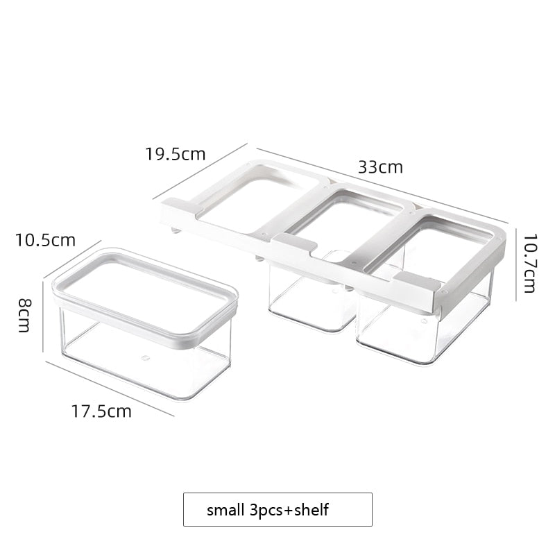 Wall-Mounted Plastic Grains Storage Box with Shelf for Coffee, Cereals & Kitchen