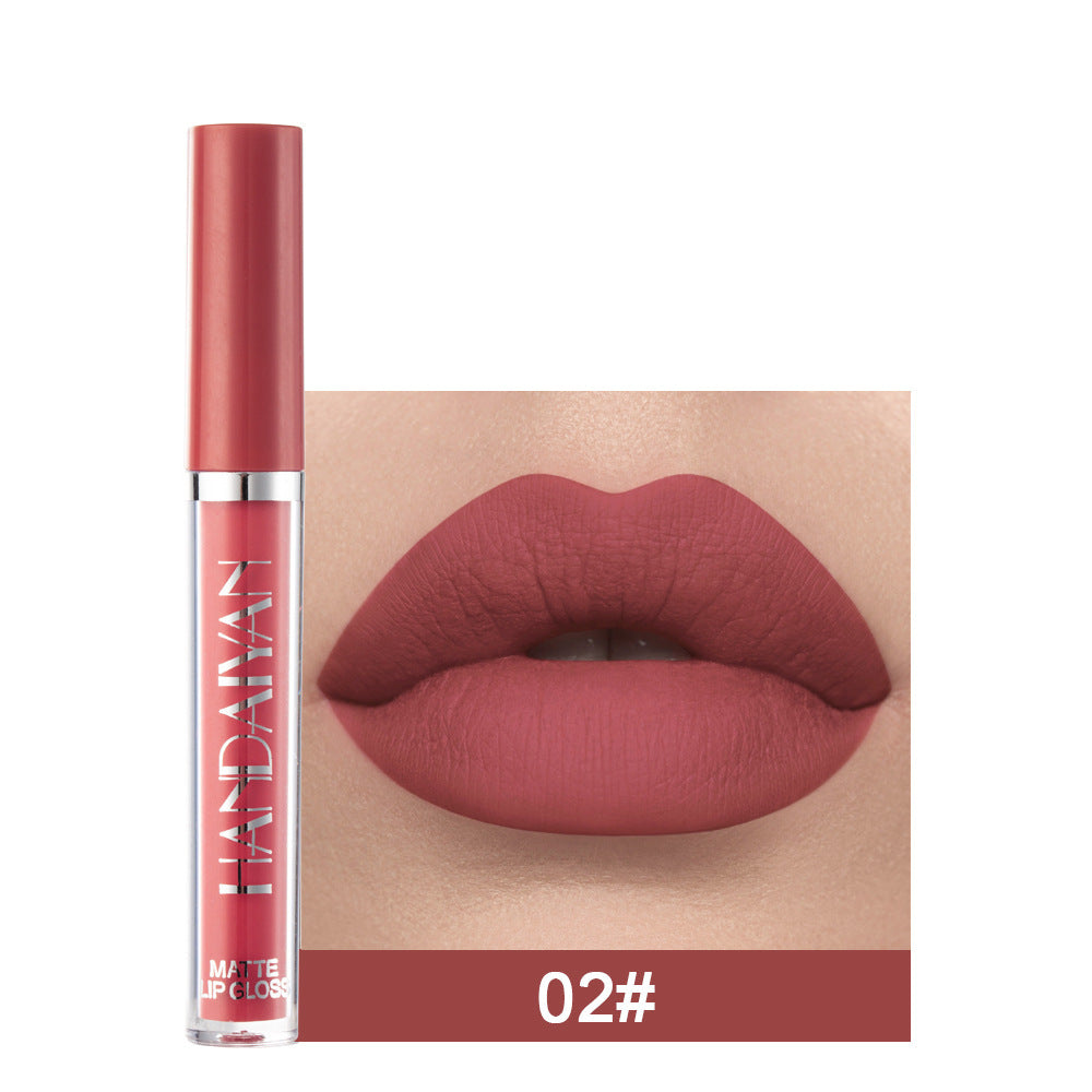 Matte Liquid Non - fading Non - stick Cup - shaped Lip Gloss, a Type of Liquid Lipstick