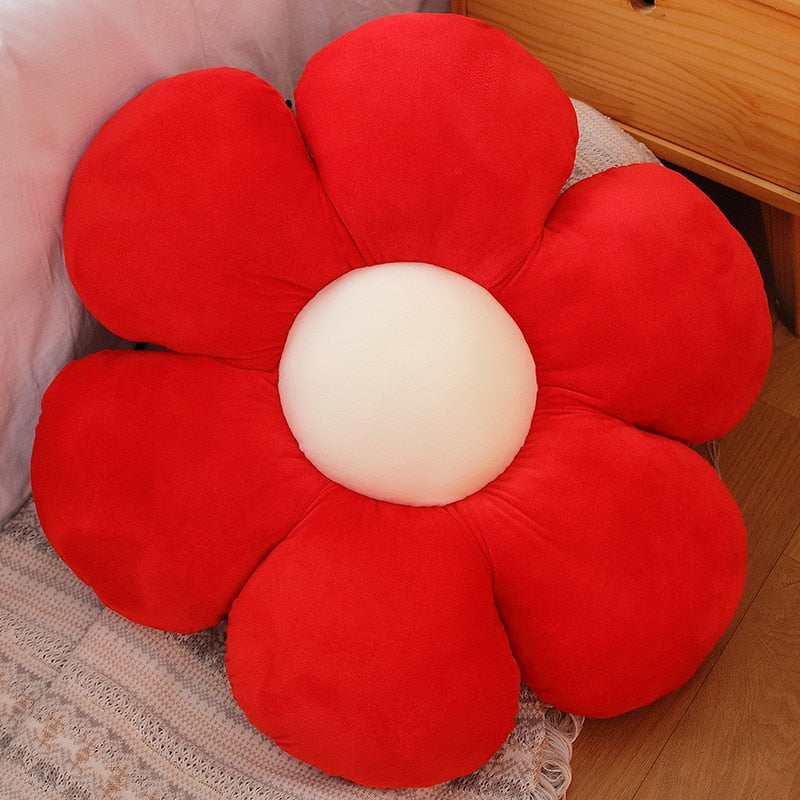 Soft Furry Plush Peach Blossom-Shaped Pillow for Baby Home Decor