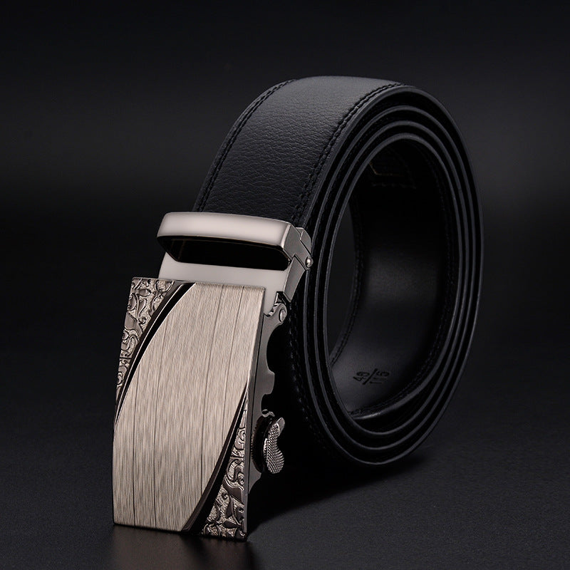 Men's Monochrome Automatic Square Metal Belt Buckle for Business