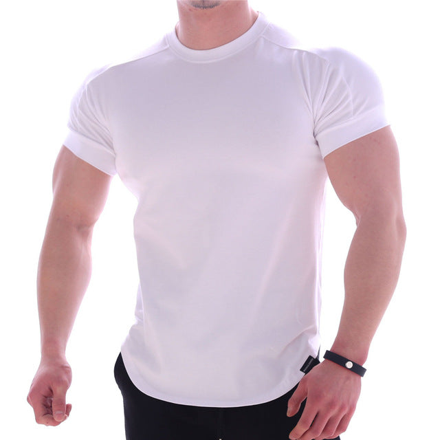 Polyester High Elasticity Slim-Fit Summer T-shirt
