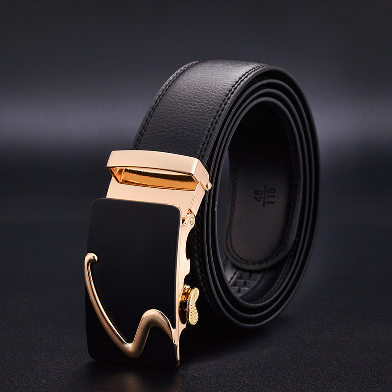 Men's Monochrome Automatic Square Metal Belt Buckle for Business
