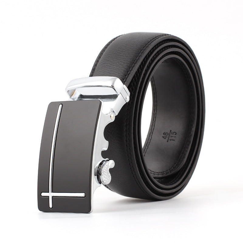 Men's Monochrome Automatic Square Metal Belt Buckle for Business