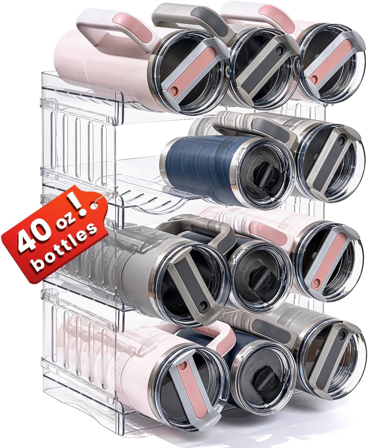 Gracenal Large Stackable Water Bottle Organizer for 40 oz Stanley Tumbler