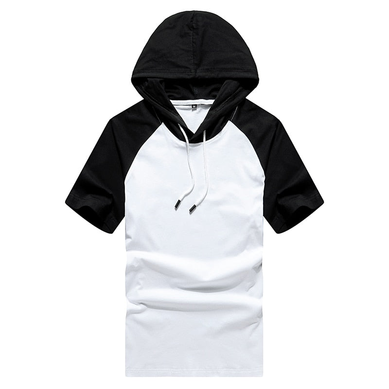 Men's Casual Hooded Short-Sleeved Sports T-Shirt - Ideal for Active Men