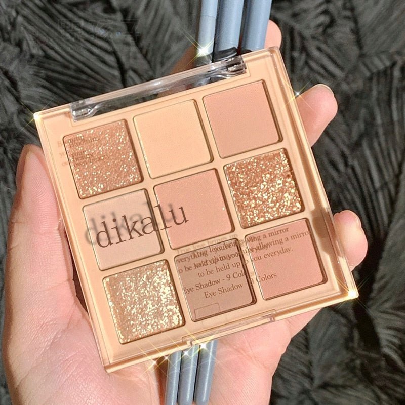 MOONBIFFY 9 - Color Long - Lasting Shimmer Matte Eyeshadow Palette for Korean - Style Makeup