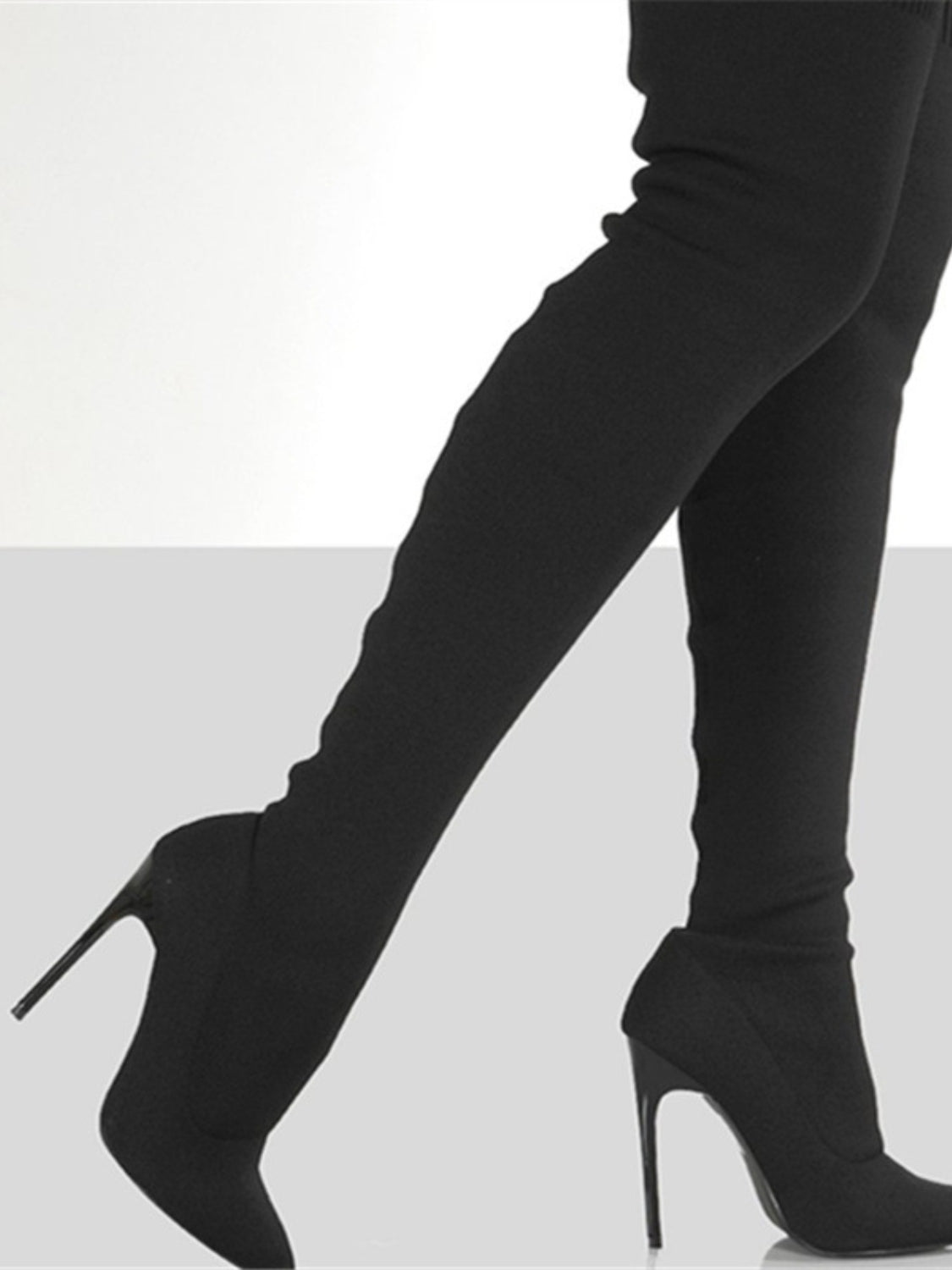High Heel Pointed Toe Over - Knee Stiletto TPR Boots