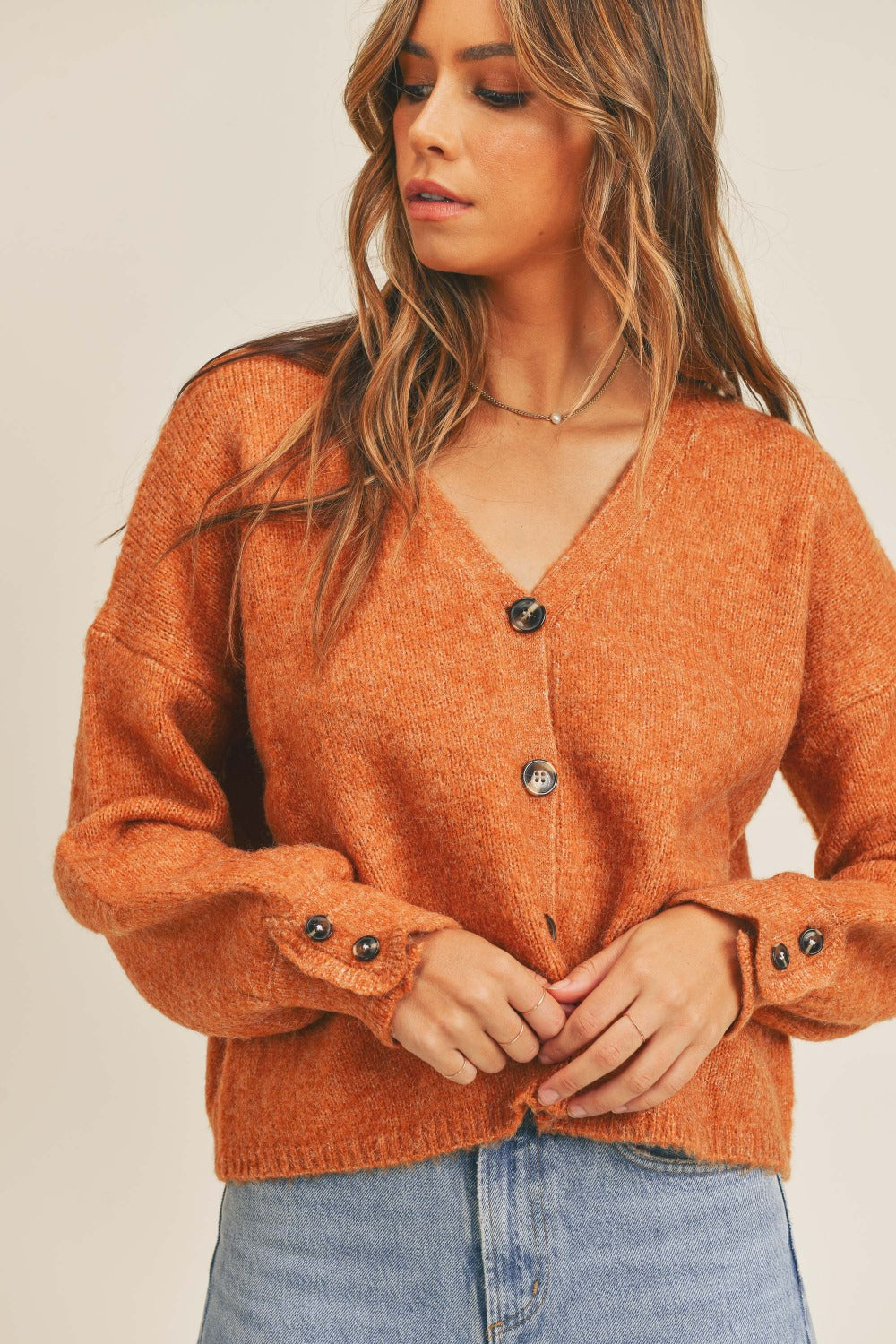 Stylish MABLE Long Sleeve Button-Down Cozy Sweater Cardigan