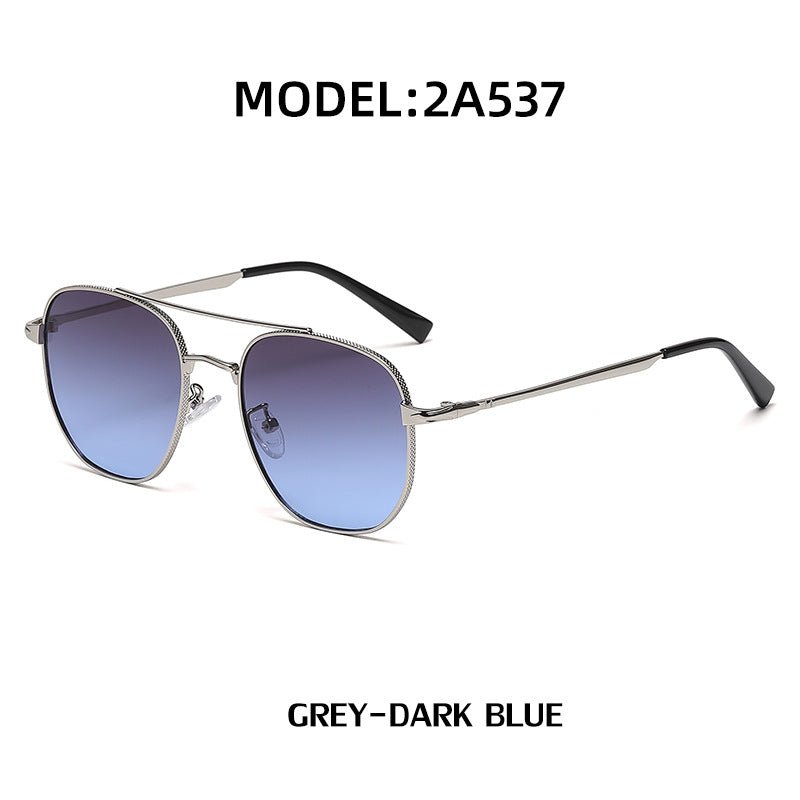 Trendy Retro Men's Double - Beam All - Metal Rim UV - Protecting Sunglasses