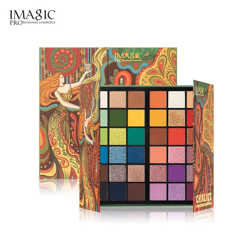IMAGIC Professional 36 - Color Cosmetic Eyeshadow Palette with Matte, Pearlescent, Glitter, and Metallic Gloss Nude Eye Pigments