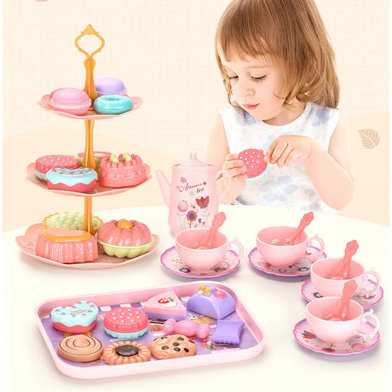 DIY Girls Pretend Play Kitchen Tea Food Cake Set - Ideal Gifts for Kids