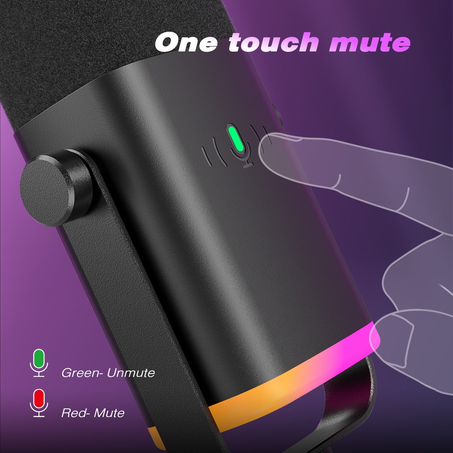 FIFINE Professional USB/XLR Dynamic Gaming Microphone with Touch Mute Button, Headphone Jack, and I/O Controls for PC, PS5/4, and Mixer - Ampligame AM8 Model