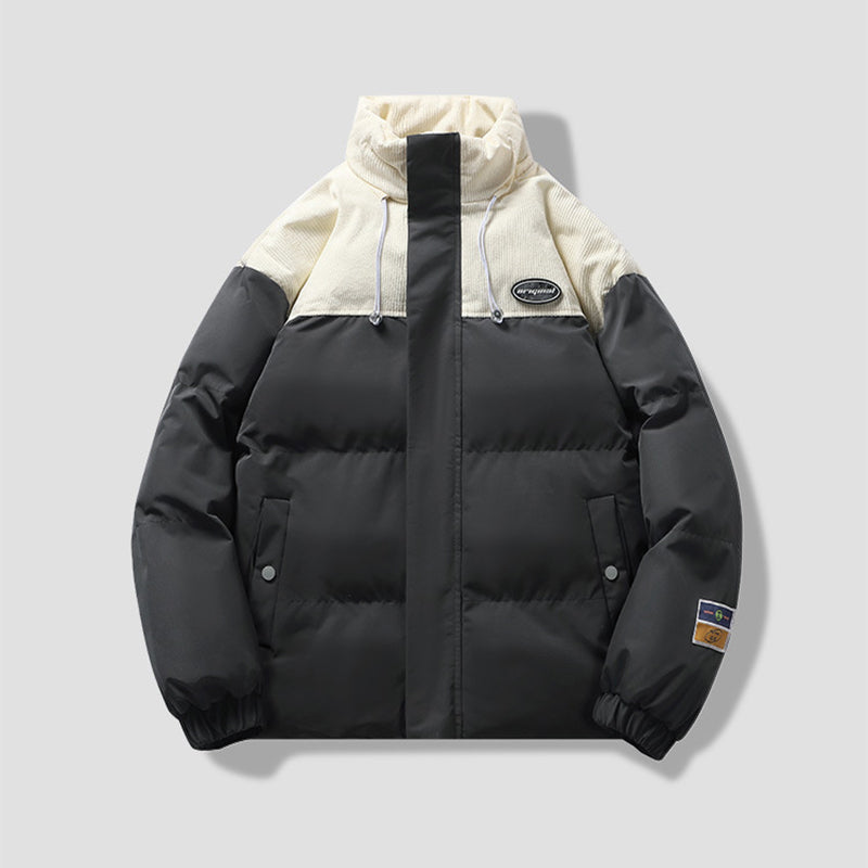 Men's Winter Fashionable and Loose Sports Down Cotton Coat with Stand-up Collar - A Warm and Casual Outerwear for the Cold Season