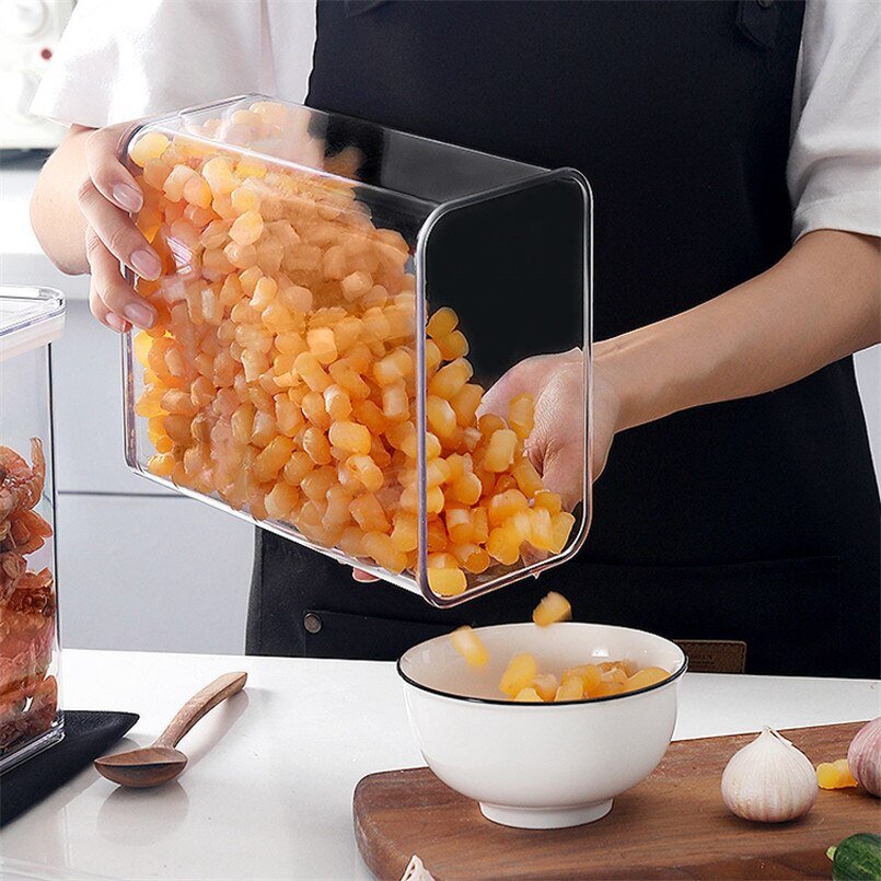 Wall-Mounted Plastic Grains Storage Box with Shelf for Coffee, Cereals & Kitchen