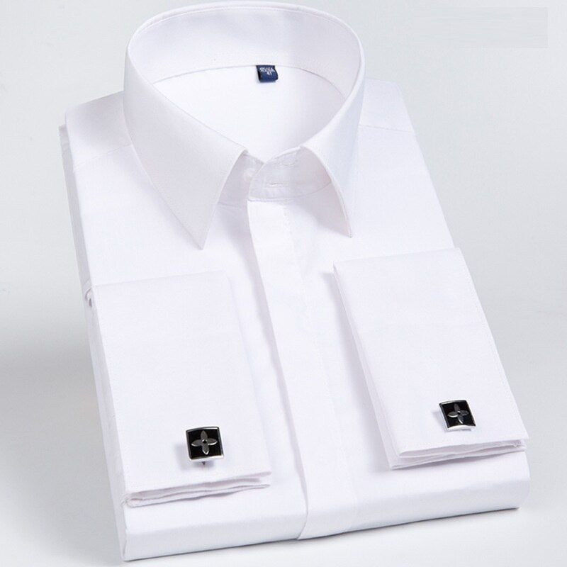 Men's Long Sleeve Turn-down Collar Solid Patchwork Button-down Casual Shirt