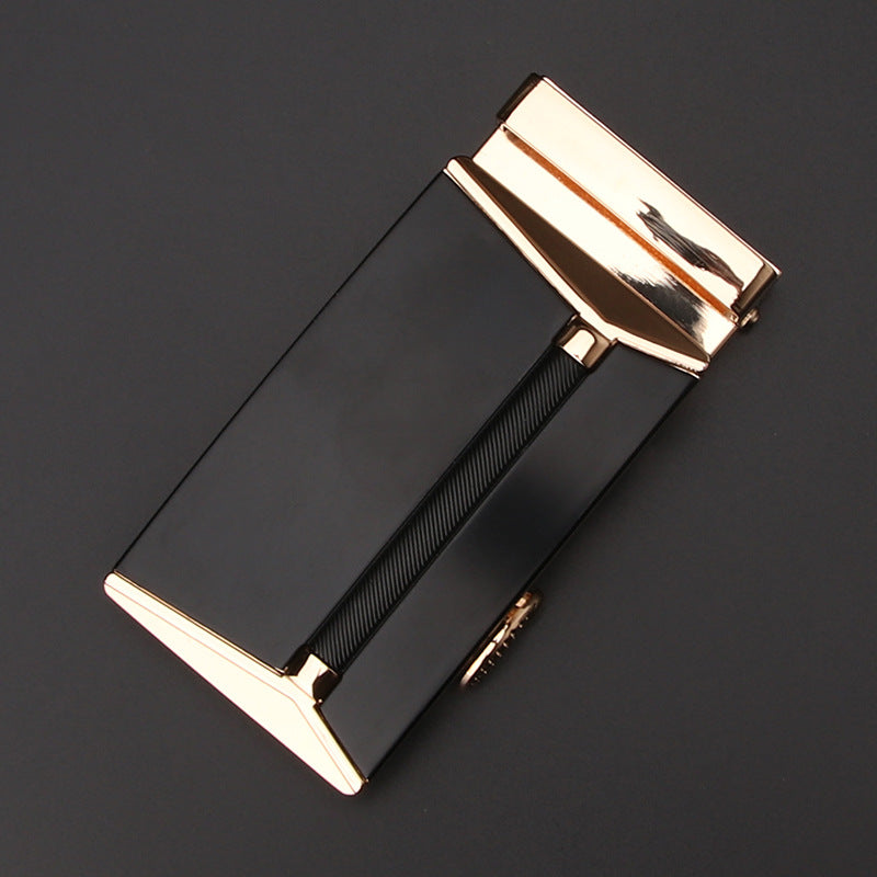 Men's Automatic Square Buckle Belt with Thick Genuine Leather