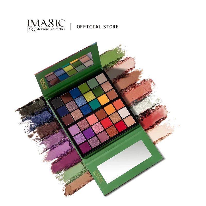 IMAGIC Professional 36 - Color Cosmetic Eyeshadow Palette with Matte, Pearlescent, Glitter, and Metallic Gloss Nude Eye Pigments