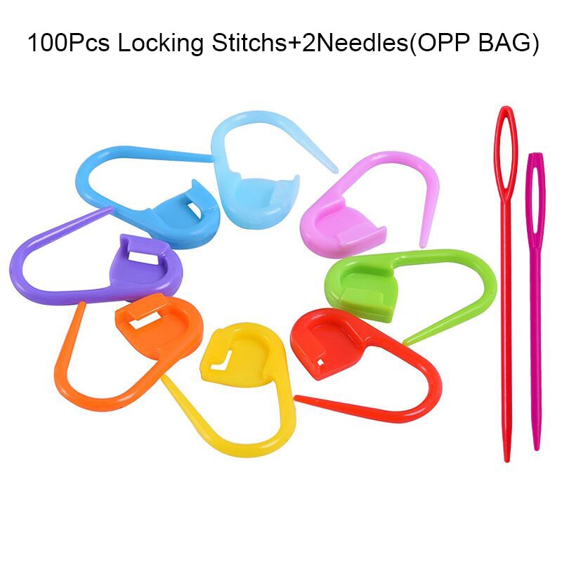LMDZ Colorful Plastic Locking Stitch Markers for Knitting and Crochet, 150/100/104 Pcs Set